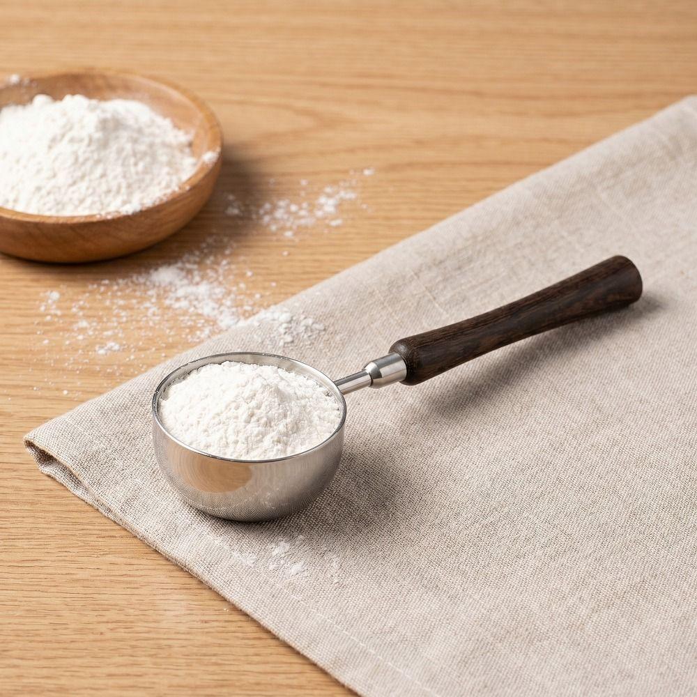 30ML Coffee Measuring Spoon Wood Handle Coffee Sugar Scoop  Baking Accessories