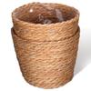 2pcs Rattan Flower Woven Handmade Straw Indoor Plant Storage Basket Home Decor Lightweight Compact Size Seagrass Planter