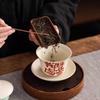Hongyue Grass And Wood Ash Cover Bowl, Single Ceramic Household Personal Tea Bowl, Toasting Cup, Simple High-End Tea Set, Large Capacity