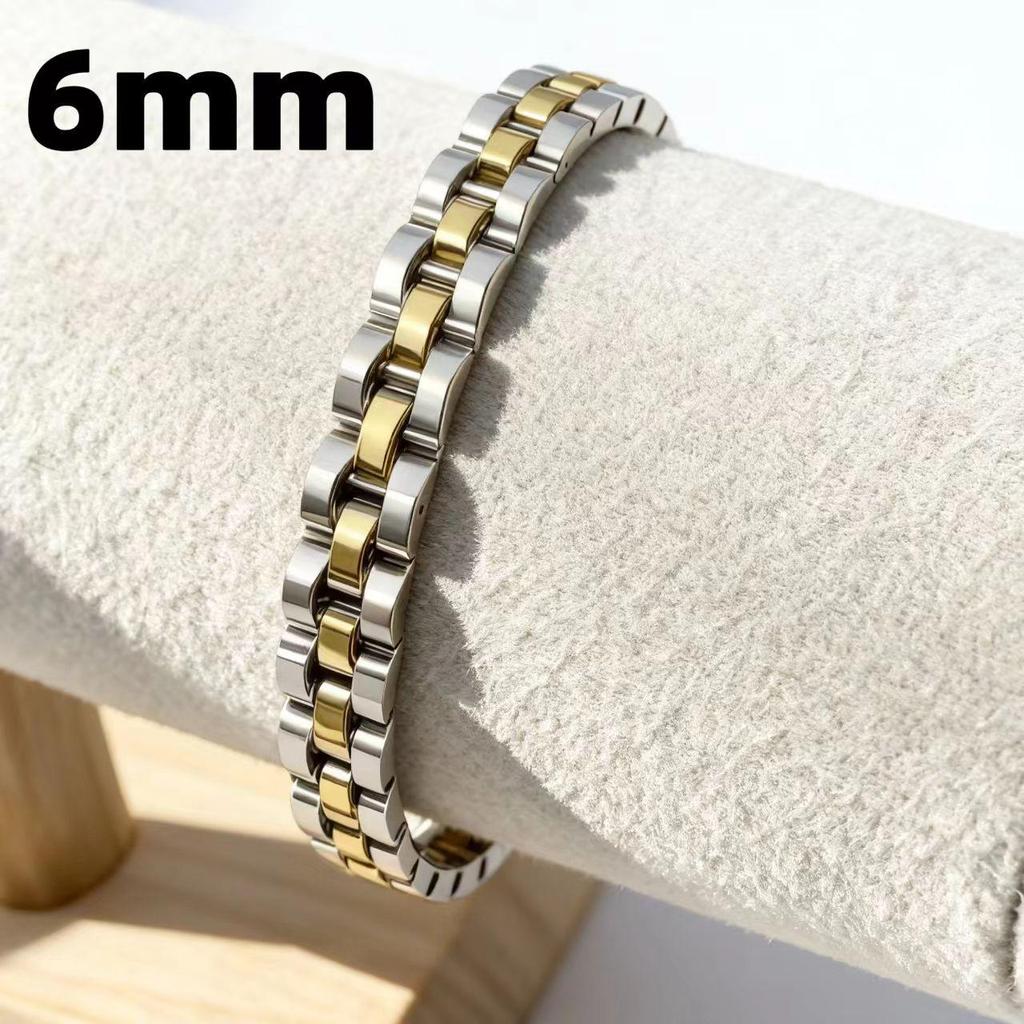 High-End Titanium Steel Gold Plated Chain Bracelet for Women