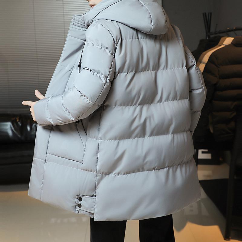 Winter Fashion Youth Middle And Long Clothes Men'S Korean Version Popular Bread Down Cotton Thickened Warm Coat Boy