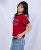 EEERRR Saint Licence Artwork Semi-Crop Ringer T-Shirt (Red)