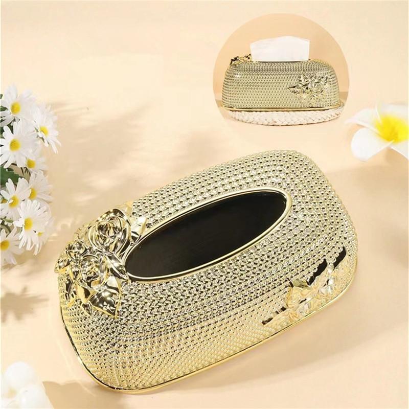 1Pcs High-end Gold Tissue Box Napkin Storage Box Suitable for Kitchens Restaurants Bathrooms and Desks
