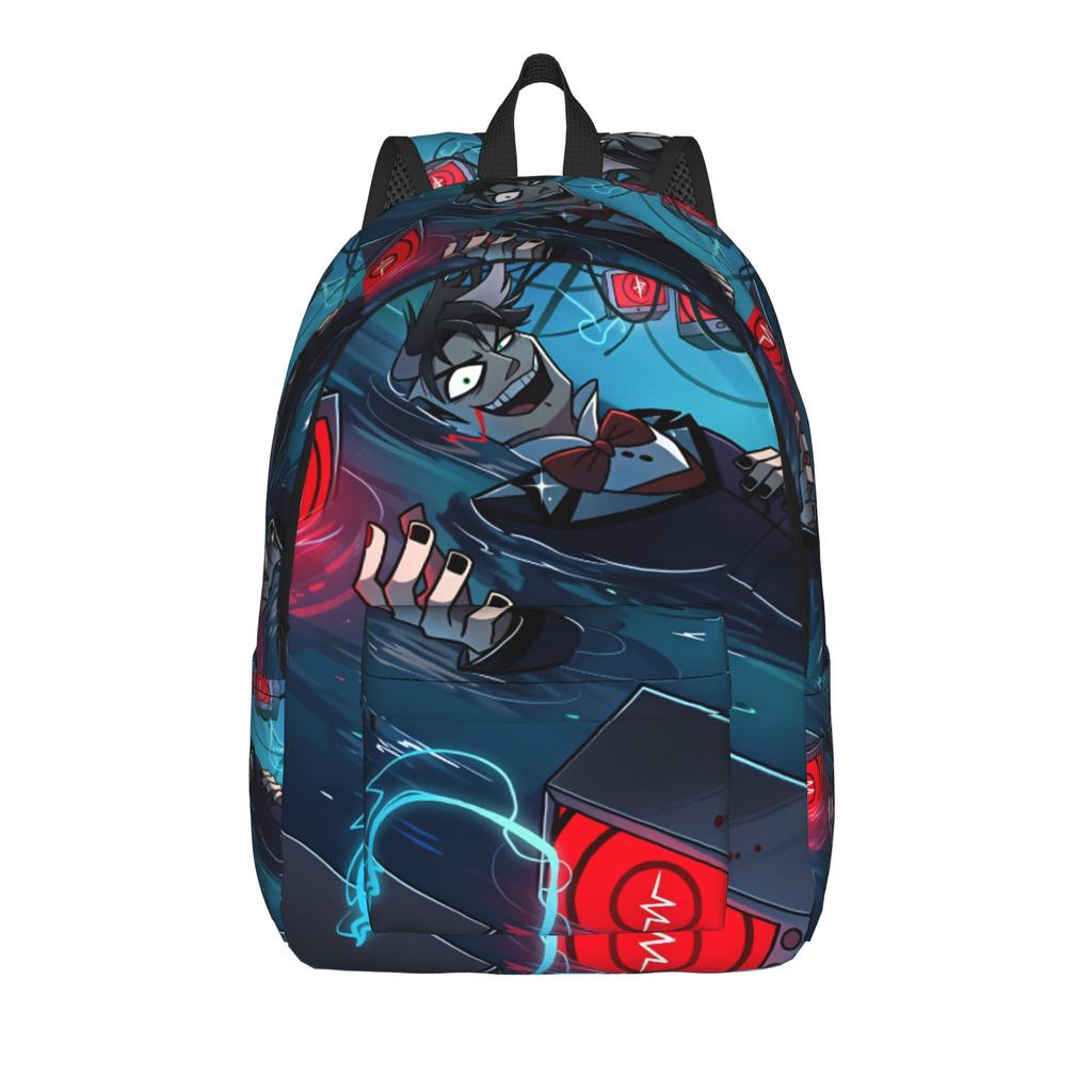 Radiostatic Vox Alastor Backpack Women Men Hazbin Hotels Pattern Backpacks Polyester Style School Bags Daily Custom Rucksack