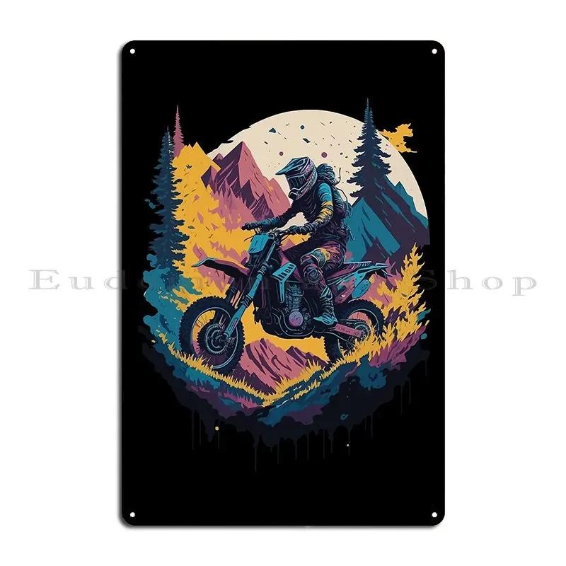 Motocross Biker Racing Dirt Bike Motorbike Offroad Metal Plaque Poster Cinema Rusty Design Printing Garage Tin Sign Poster