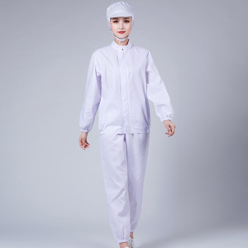 Unisex Dustproof Long Sleeve White Lab & Food Workwear Hygiene Suit with Customizable Logo