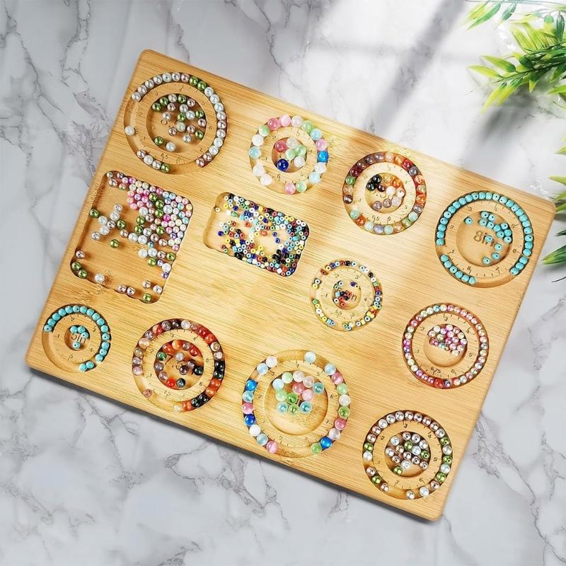 Wooden Bead Plate Jewelry Crafting Tool Jewelry Beading Designs Tray for Bracelets Anklets Ornament Making Boards