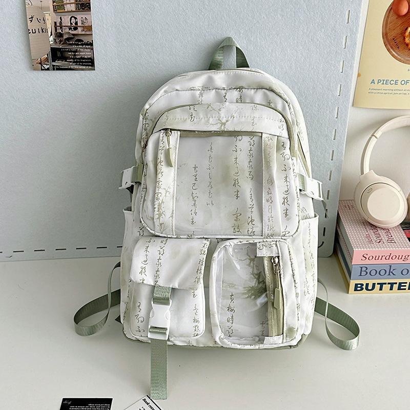

Junior high school student anti-theft student schoolbag transparent multi-pocket large-capacity waterproof and wear-resistant niche light luxury ba
