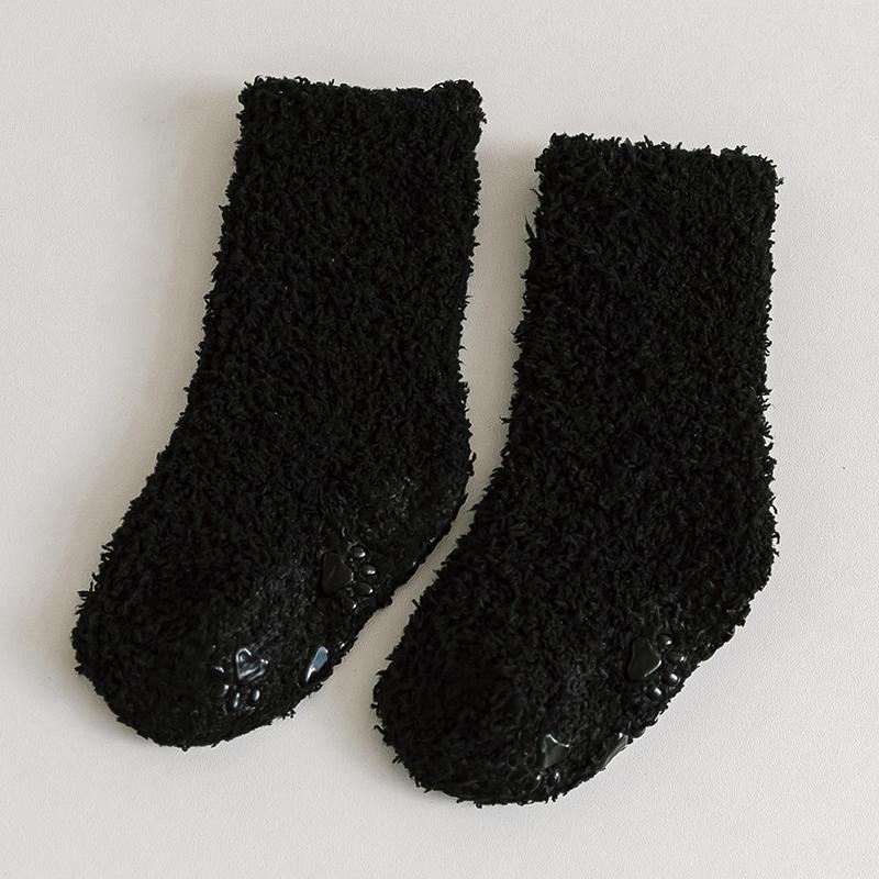 1 Pairs Winter Coral Fleece Children Socks Thick Warm Anti-slip Newborn Girls Boys Tube Socks Indoor Floor Socks For 0-5 Years