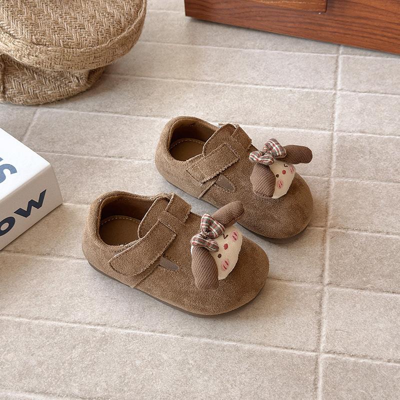 

Girls retro British-style suede leather shoes, new spring and autumn soft-soled children s Birkenstock shoes, boys cartoon single shoes 21 хаки