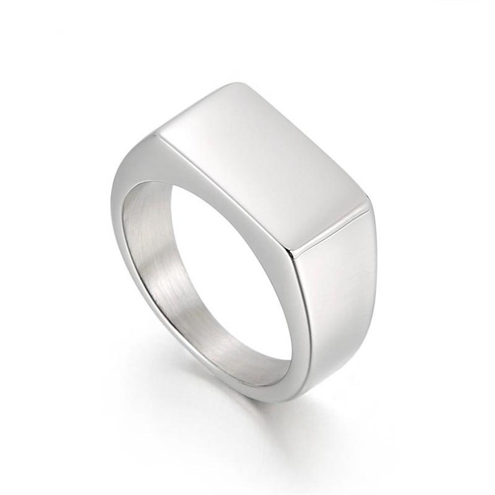 1 Stück Legierung Einfache Glänzende Ringe mit Rechteckiger Dekoration, Exquisites Herren Accessoire Schmuck