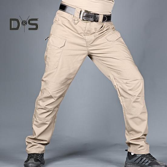 Men Tactical Training Pants Cotton Linen Blend Multiple Pocket Urban Commuter Cargo Trousers Slim Fit Joggers for Work Exercise Outdoor Fishing