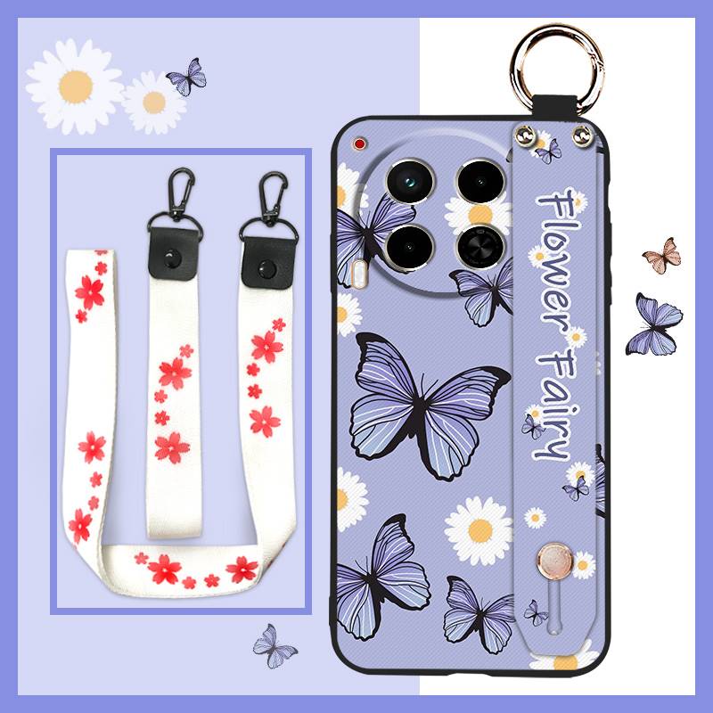 Waterproof Durable Phone Case For Tecno Camon30/4G/5G/CL6/CL7 Oil Painting Soft Case Kickstand Wristband Protective Ring