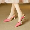 Fashion 2025 New Fashion Brand Women High Heels Pumps Slingbacks Summer Sandals Genuine Leather Shoes Woman Party Wedding Shoes Pumps