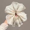 Wrinkled hair band, large intestine band, high-end look, black and white double-layer hair tie, women's versatile hair accessory