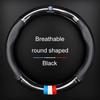 1Pcs Leather Carbon Fiber Car Steering Wheel Cover Emblem For VW B7 B6 B5 Golf 4 5 6 Polo Passat CC Jetta Mk6 Tiguan Gol Cross