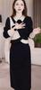 Elegant Snowflake Velvet Patchwork Dress: 2025 Autumn/Winter Age-Reducing Formal Style
