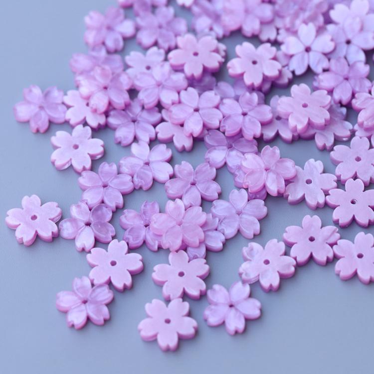10-50pcs 12mm Resin Flower Petal Beads Sakura Charms Pendants Loose Spacer Bead for DIY Jewelry Buttons Hairpin Handmade