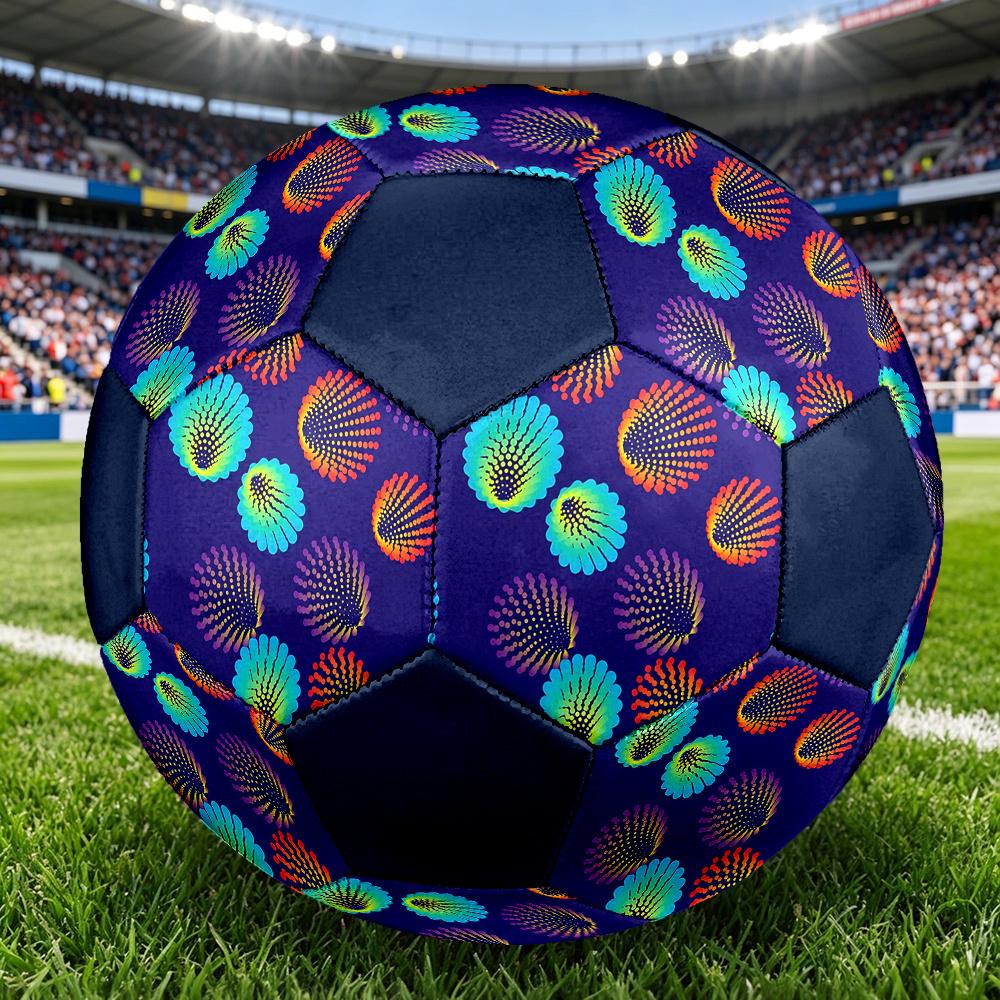 1PC Colorful Shell Soccer Ball Size 5 Football Machine Sewn Indoor/Outdoor Universal Football Gift W62