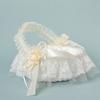 Wedding Flower Girl Basket Wedding Ceremony Decoration White Flower Girl Basket Lightweight for Wedding Reception Table