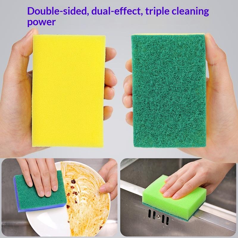 50Pcs Highly Absorbent Double-Sided Sponge Magic Cleaning Pot Rust Sponge Cleaning Brush Kitchen Cleaning Tool