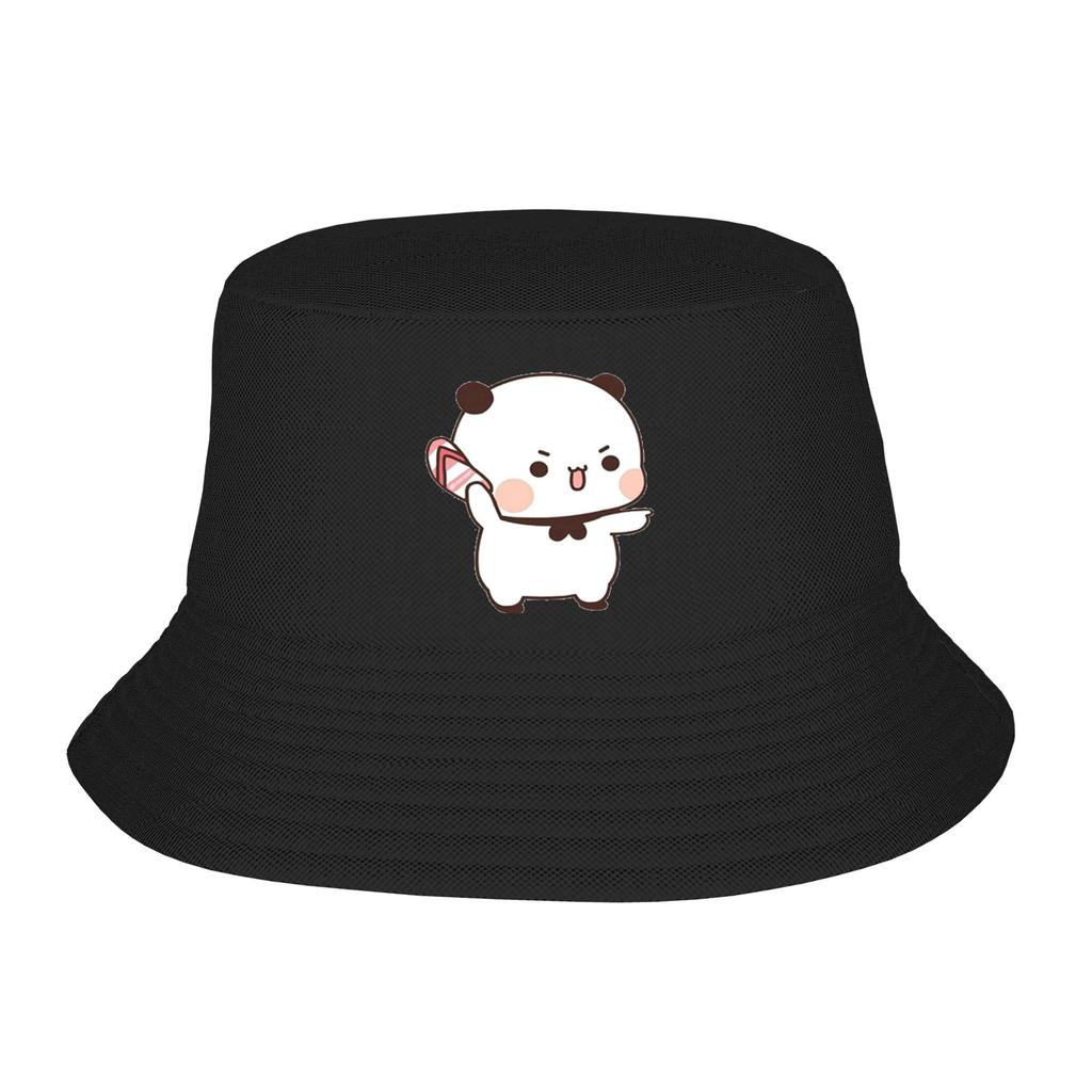Street Panda Bear Couple Anime Cartoon  Bucket Hat Unisex Packable Outdoor Sports Bubu And Dudu Fishing Caps Travel Headwear Bob