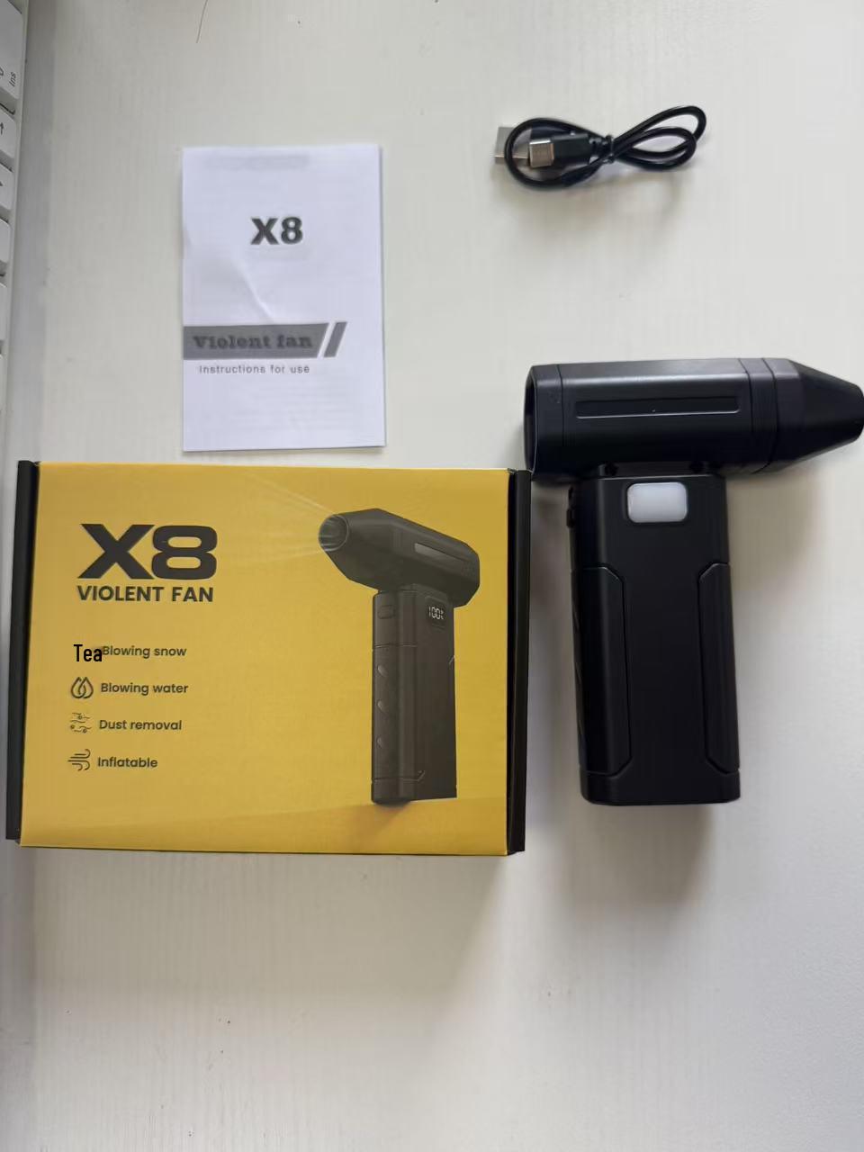 X8 Mini High-Speed Brushless Handheld Turbine Fan for Outdoor Dust and Snow Removal Dust/Snow Removal/Flame Retardant