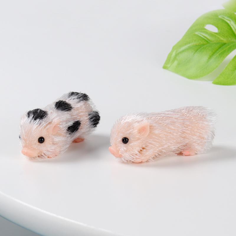 Simulation Hairy Pig Doll Soft Silicone Toy Realistic Animal Squeeze Decompression Stress Relief for Kids School Home Desk