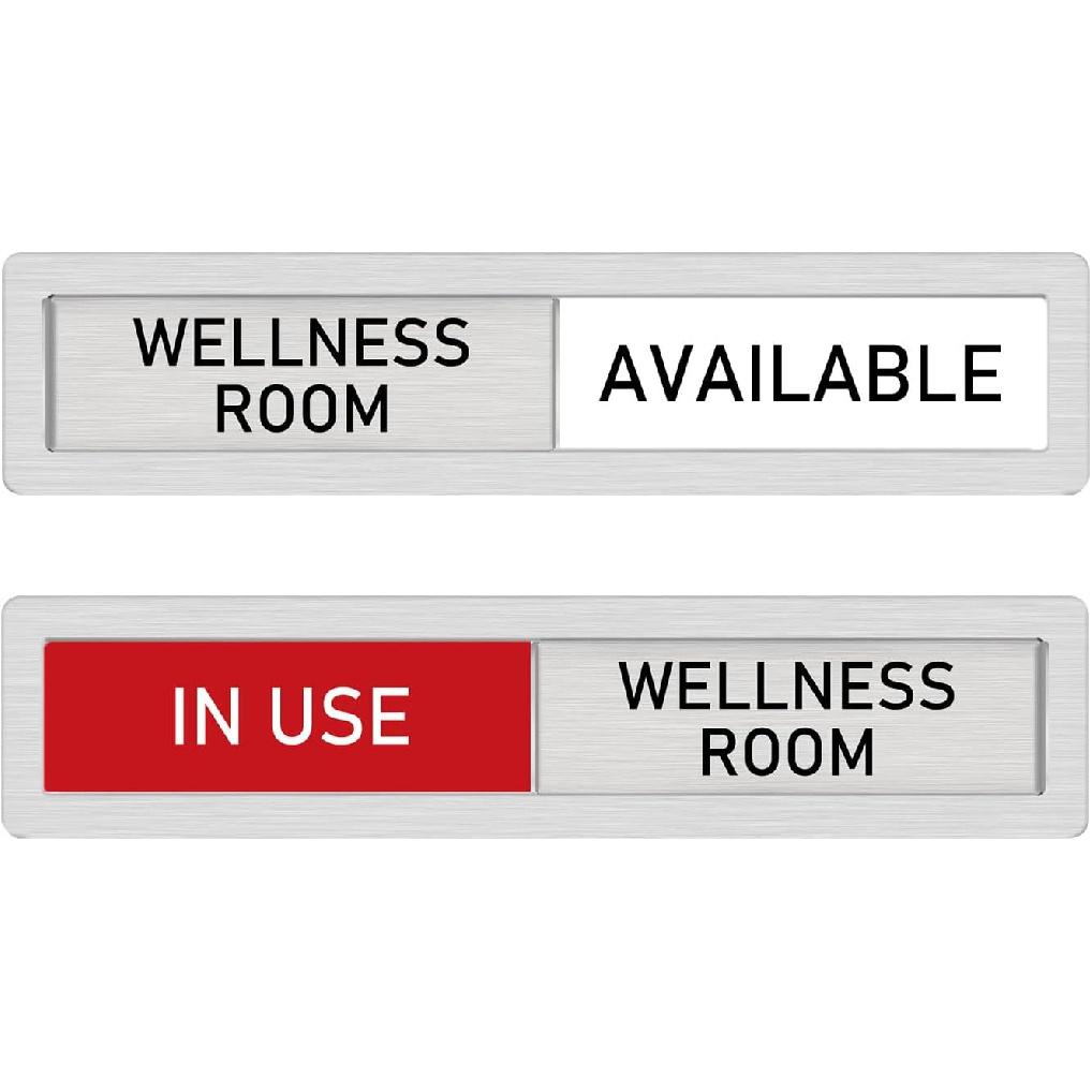 In Use Available Privacy Sign,Vacant Occupied Slider Door Indicator Signs for Bathroom,In Use Stainless Steel Sliding Door Symbol for Office, Wellness Room In Use/Avai