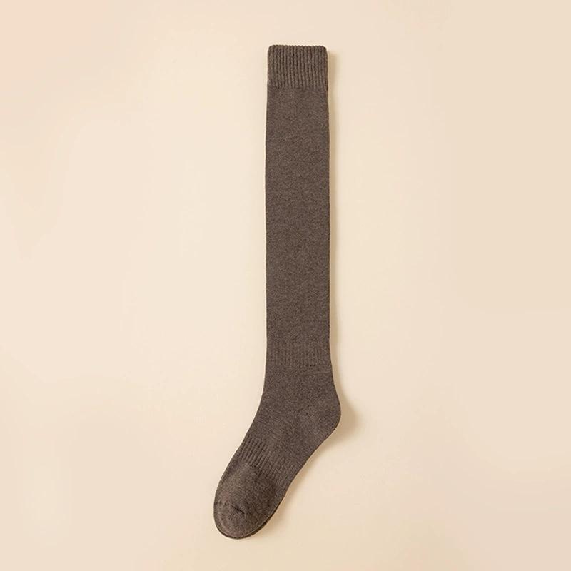 Winter Warme Lange Socken Rohr Dicke Hohe Rohr Über Knie Knie-Länge Strumpfwaren Socken Terry Einfarbig Frauen Verdicken wade Socken