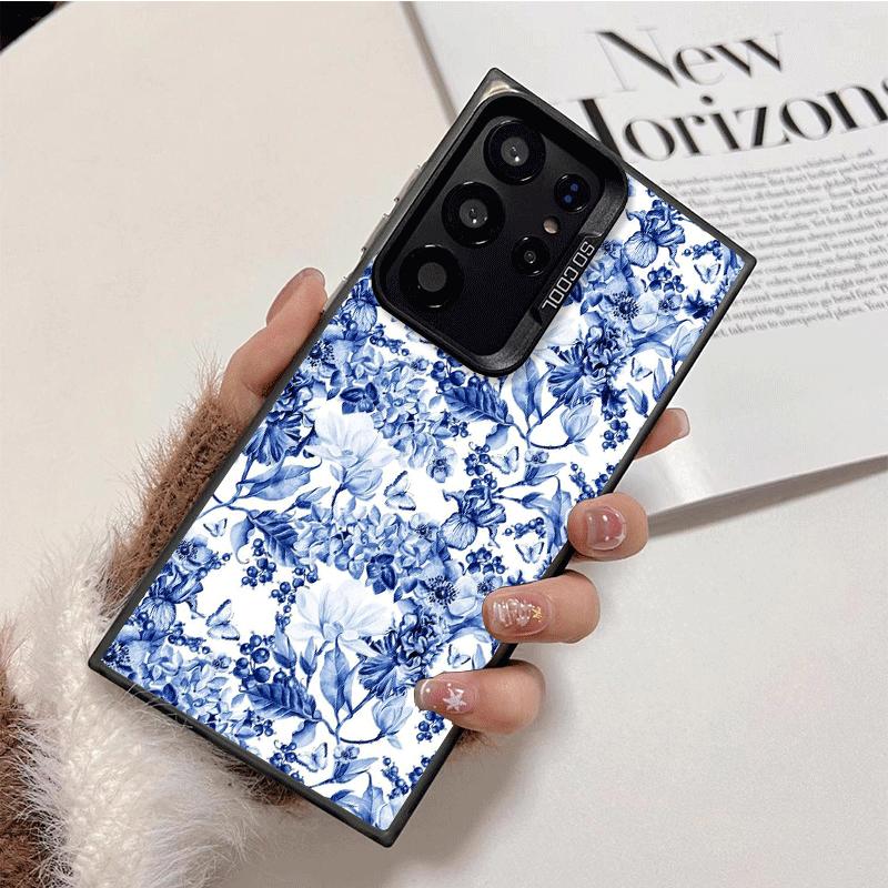 Blue And White Porcelain Pattern Shockproof Phone Case for Samsung Galaxy S26 Edge S25 Ultra S24 FE S23 Plus S21 Cover Anti Fall