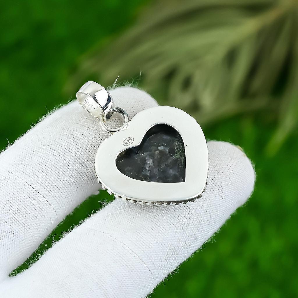 Natural Mystic Merlinite Gemstone Jewelry 925 Sterling Silver Pendant For Women