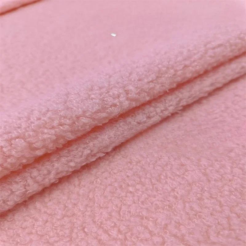 100x160cm Fur Plain Stretch Fabric for Children's Clothes Dolls Sewing Winter Coats White Teddy Hair Plush Cloth Smooth Drape
