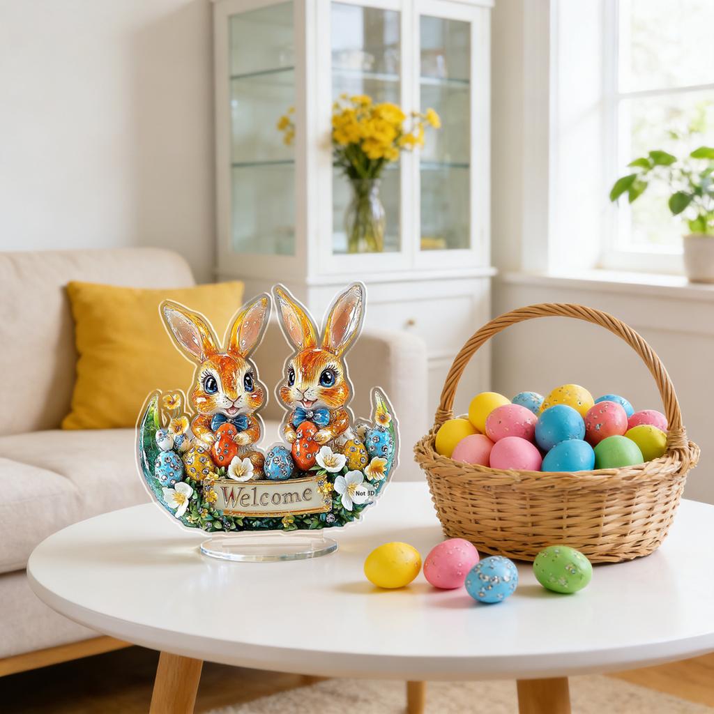 Easter Cute Bunny And Egg Acrylic Home Living Room Outdoor Party Festival Theme Decoration