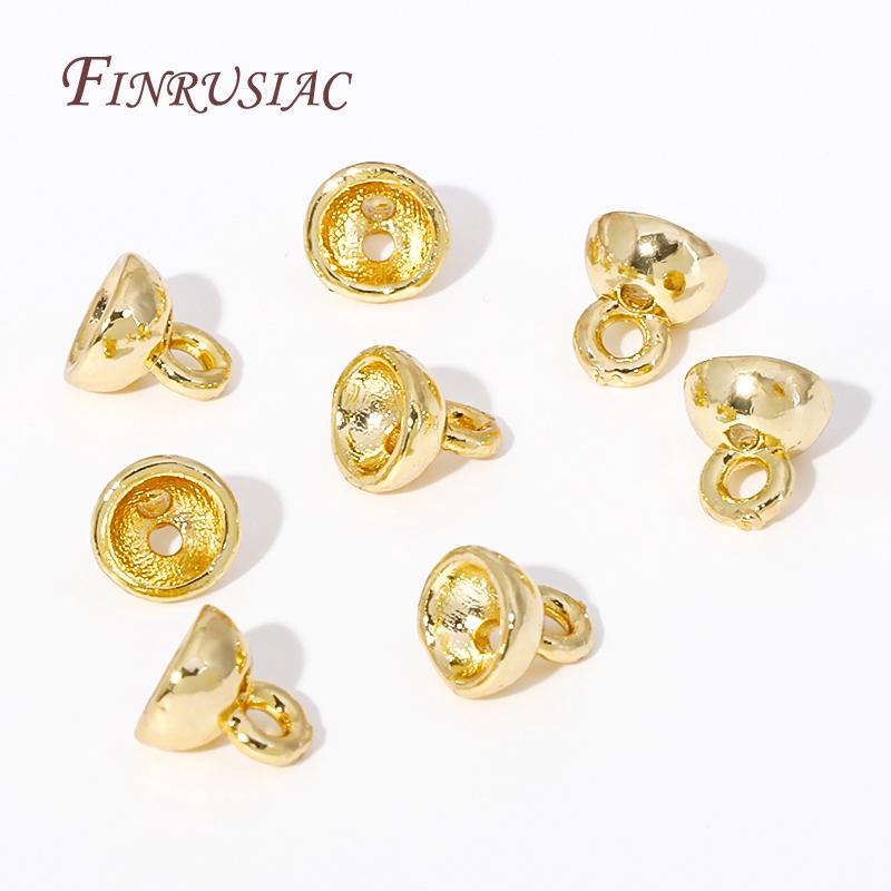 2 Größen 4,5mm/6mm Endkappe Für Perlen Schmuckherstellung,18K Gold Plated Metall Endperlenkappe Verbinder Beschläge Für DIY Perlen Schmuck