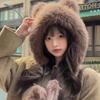 Warm Ear Protection Hat Bear Ear Fluffy Bucket Hat New Winter Plush Hat  Women