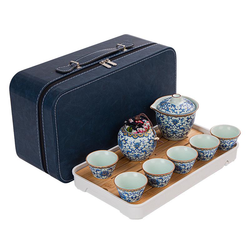 

Ручная работа, печной синий и белый, благословенные три таланта, крышка-чаша, ретро кунг-фу чайный сервиз, бытовая керамика, пузатая чашка, не горячая чашка, для путешествий, для улицы