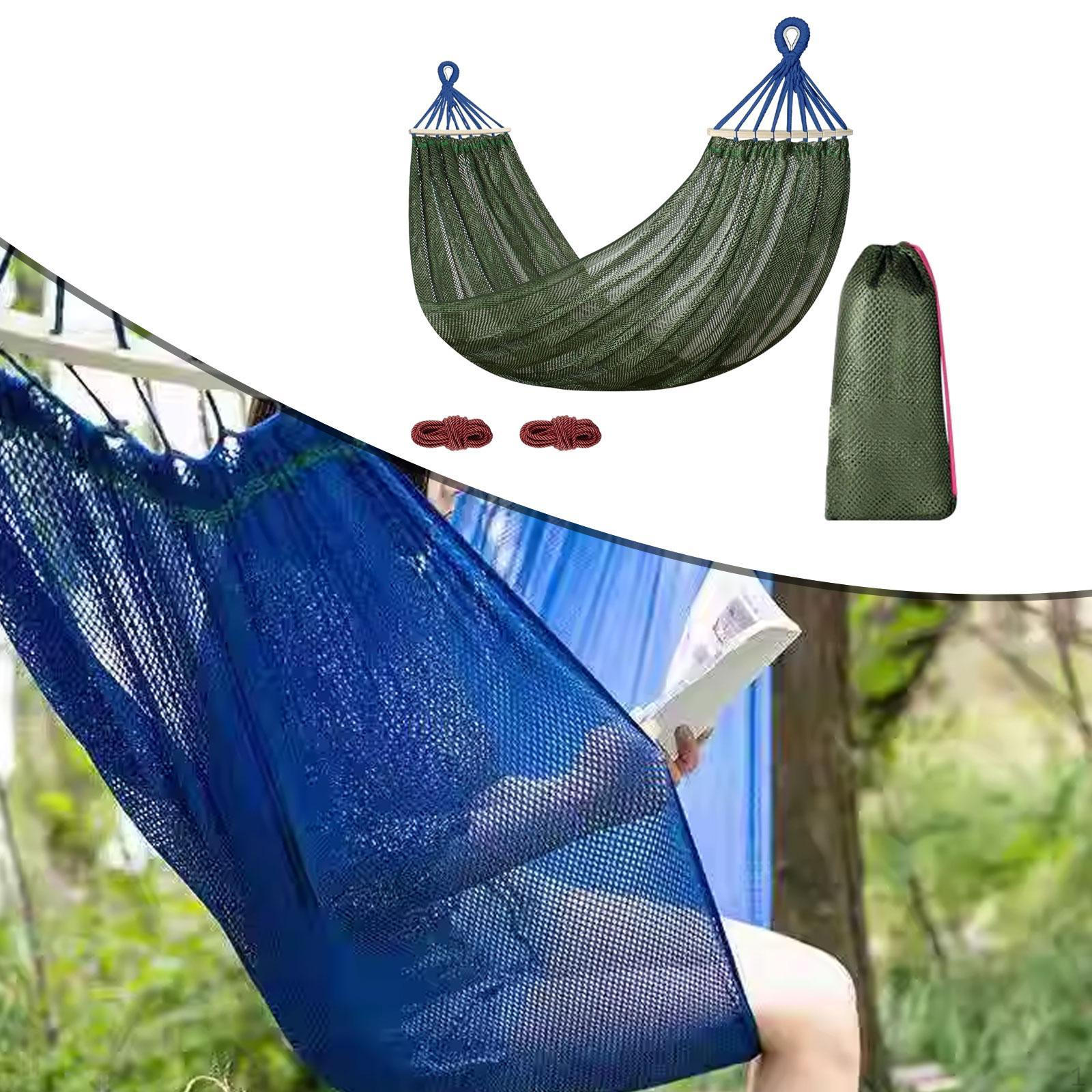 

Гамак для кемпінгу, спальне ліжко, плетені гойдалки для подорожей зелений