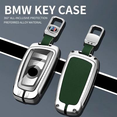 Autoschlüsselhülle aus Zinklegierung, Leder, für BMW 1 3 5 7 Serie X1 X3 X4 X5 F10 F15 F16 F20 F30 F18 F25 M3 M4 E34 Zubehör