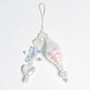 Unique Ocean Style Clear Sparkling Beaded Earphone Holder Chain Featuring Seashells Pearls Accent And Phone Decoration