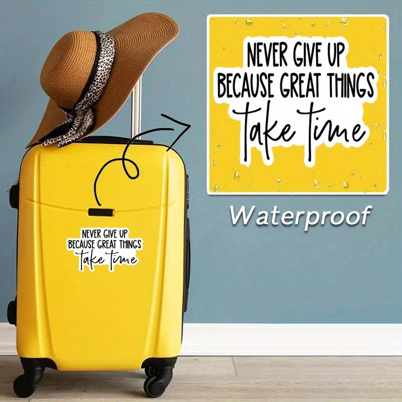 never give up because great things take time sticker, motivational workout Laptop Decals, inspirational for Water Bottles and Laptops