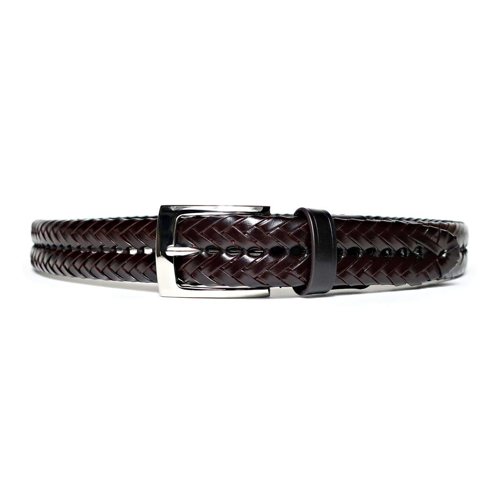 [KIETH] Men's Belt, Mesh Leather, Genuine Leather, Dark Brown, Adjustable Size, KE21194-39
