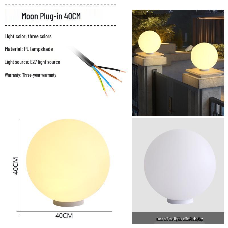 Wasserdichte Solar-Gartenpfostenleuchten - Runde Kugel für Außenpfosten und Zäune