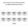 KIMISS 10pcs Plastic Car Door Trim Grommet, Door Insert Trim Strip Grommet Clip Card Inlay E46 E90 E91