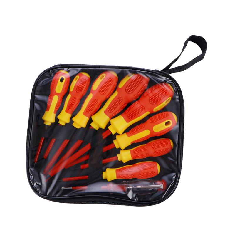 9-Piece Insulated Screwdriver Set - Electrician s Repair Tool with Slotted & Phillips Heads
