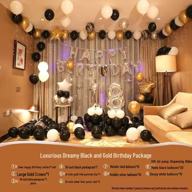 18th Birthday Party Decoration Set - Balloons & Backdrop for Boys and Girls