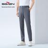 SEVEN Men's Mulberry Silk Blend Business Casual Trousers