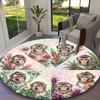 1pc Noble Monkey Neon Monkey Printed Chair Rug for Home Office Use, Living Room Kitchen Game Room Round Carpet