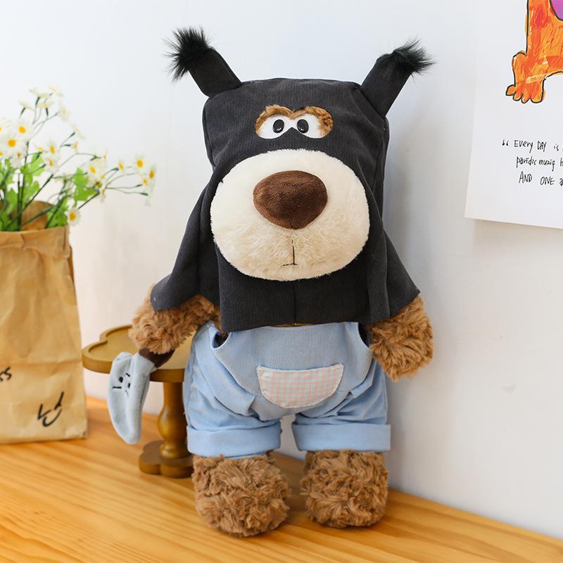 Cute Robber Dog Plush Toy for Kids Birthday Xmas Gift Stuffed Animal Sleep Pillow Doll for Girls Soft and Huggable Present