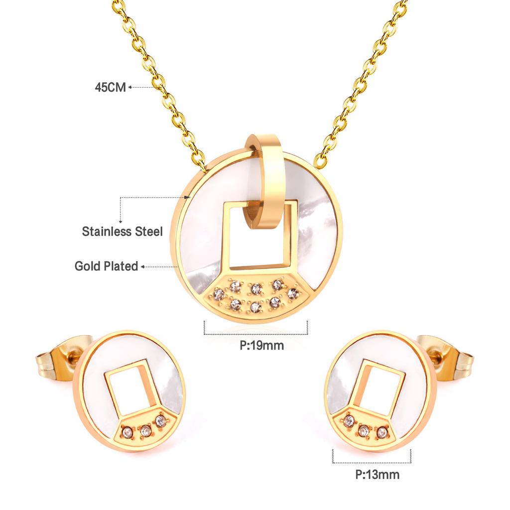 Elegant Gold Earrings And Necklace Set Delicate Women's Jewelry Collection